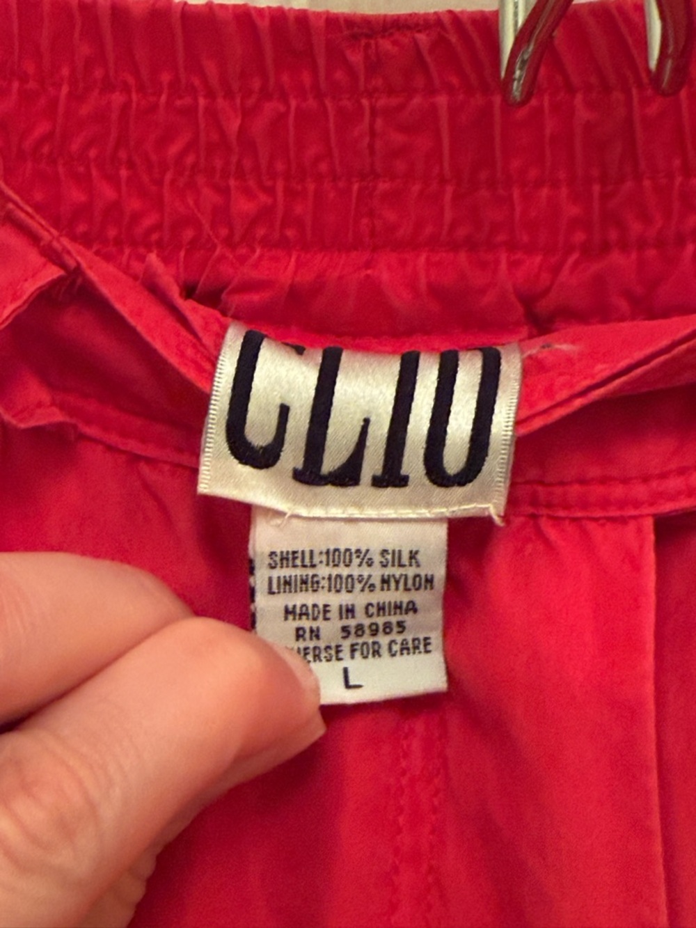 Vintage Clio 100% Silk Red Women’s Pants